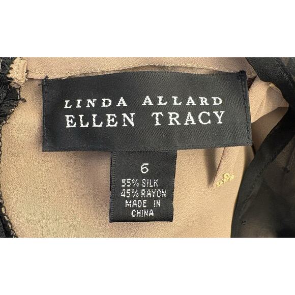 Linda Allard Ellen Tracy Women's Sleeveless Silk Velvet Burnout Size 6 Black - Picture 6 of 6